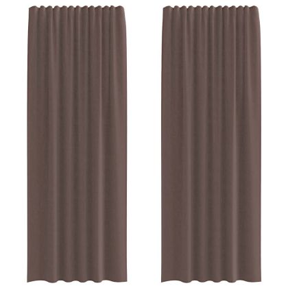 Пердета от воал с горна част, 2 бр, кафяво