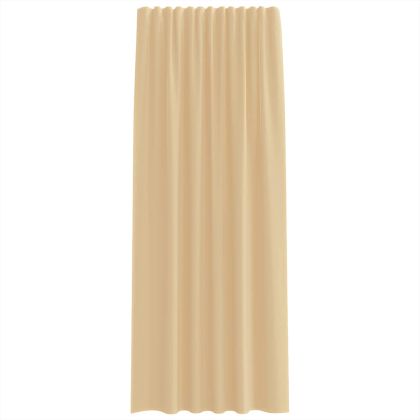 Воалени завеси с примки, 2 бр, пясък, 140x225 см