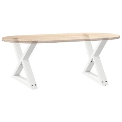 Крака за масичка за кафе, 2 бр., бели, 50 x (42-43,3) см, стомана