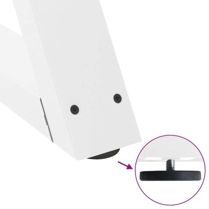 Крака за масичка за кафе, 2 бр., бели, 50 x (42-43,3) см, стомана