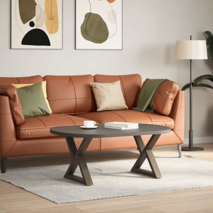 Крака за масичка за кафе, 2 бр., естествена стомана, 50 x (42-43,3) см, стомана