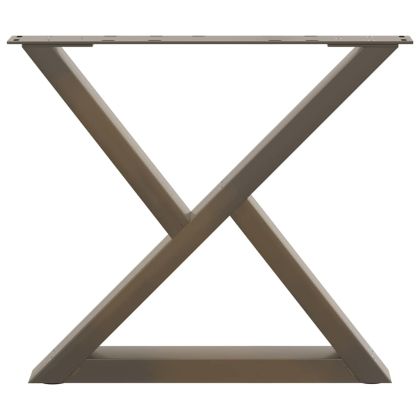 Крака за масичка за кафе, 2 бр., естествена стомана, 50 x (42-43,3) см, стомана