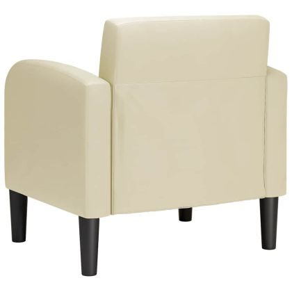 Разтегателен диван с подлакътници кремав 54 см изкуствена кожа