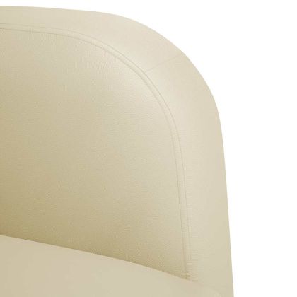 Разтегателен диван с подлакътници кремав 54 см изкуствена кожа