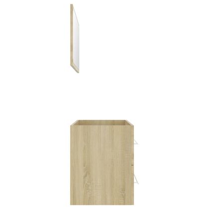 Комплект мебели за баня от 2 части, дъб сонома, ПДЧ