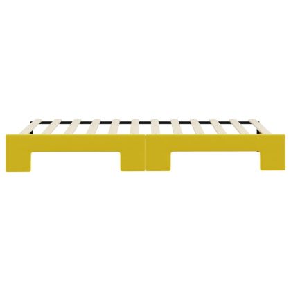 Канапе с изтеглящо разтегателно легло жълто 90x200 см кадифе