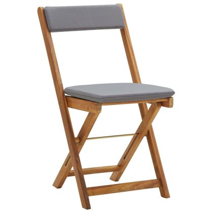 Сгъваем бистро комплект от 3 части с възглавници, акация масив