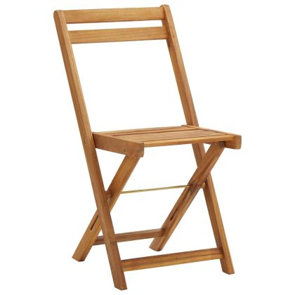 Сгъваем бистро комплект от 3 части с възглавници, акация масив