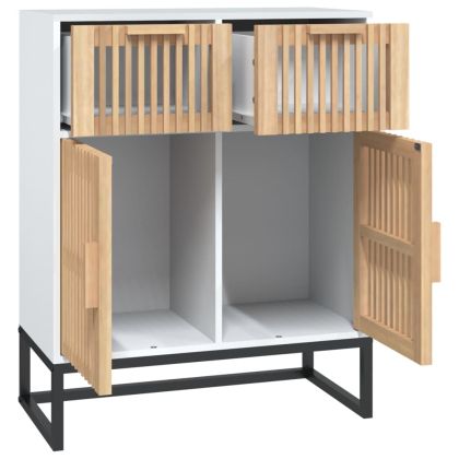 Сайдборд, бял, 60x30x75 см, инженерно дърво