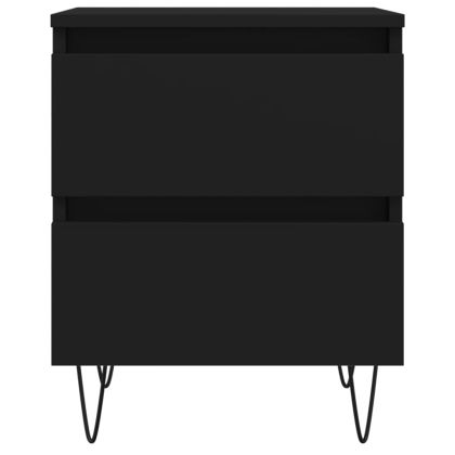 Нощно шкафче, черно, 40x35x50 cm инженерно дърво