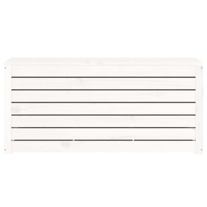 Градинска кутия бяла 101x50,5x46,5 см масивна борова дървесина