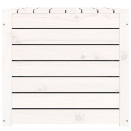 Градинска кутия бяла 101x50,5x46,5 см масивна борова дървесина