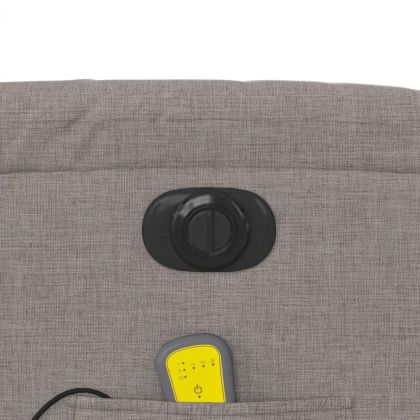 Електрически масажен наклоняем стол, таупе, текстил