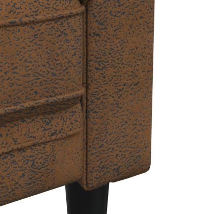 Честърфийлд диван, 2-местен, кафяв, текстил