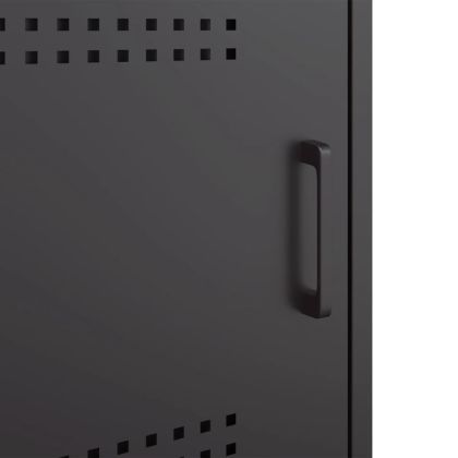 Нощно шкафче, черно, 36x39x50,5 см, стомана