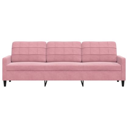 3-местен диван, Розов, 210 см, кадифе