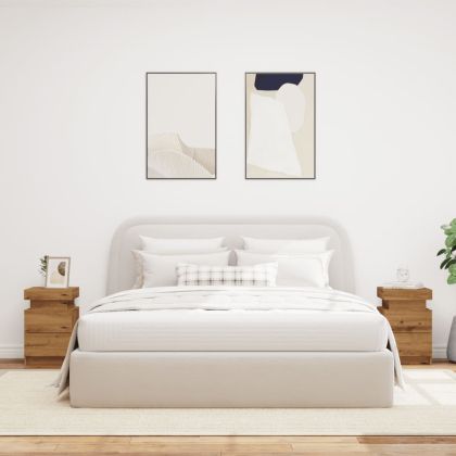 Нощни шкафчета с LED 2 бр, 35x39x55 см, инженерно дърво