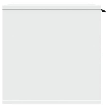 Заграждение за котешка тоалетна бял 80x50x45 см инженерно дърво