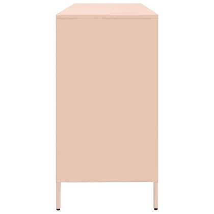 Бюфет, розов, 135x39x73,5 см, студеновалцувана стомана