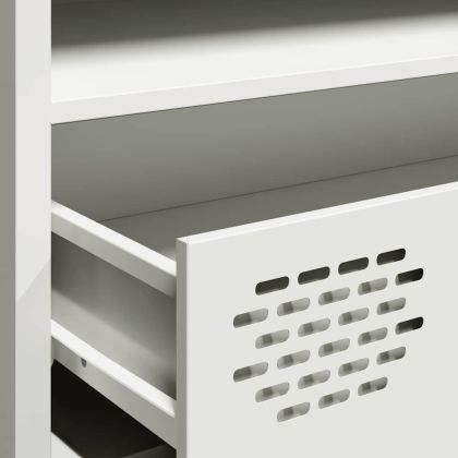 ТВ шкаф бял 202x39x43,5 см студеновалцувана стомана