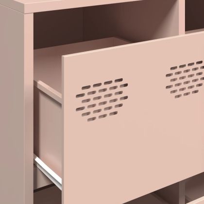 Бюфет, розов, 135x39x103,5 см, студеновалцувана стомана