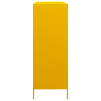 Бюфет, горчица жълто, 135x39x103,5см, студеновалцувана стомана
