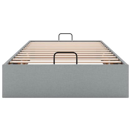 Османска рамка за легло без матрак, светлосива, 90x190 см, плат