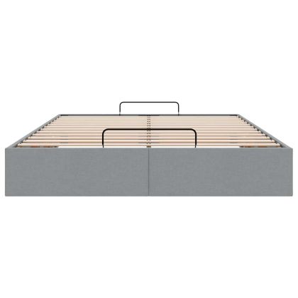 Османска рамка за легло без матрак, светлосива, 140x190см, плат