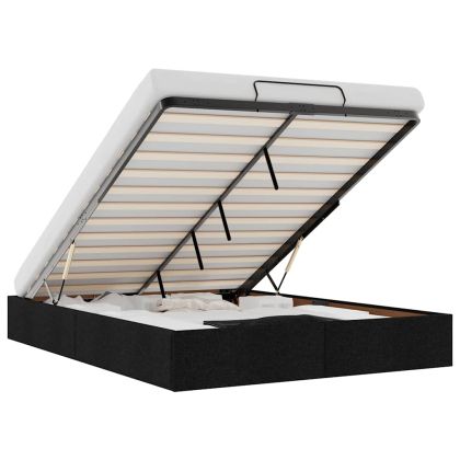 Османска рамка за легло без матрак, черна, 140x190 см плат