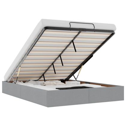 Османска рамка за легло без матрак, светлосива, 140x200см, плат