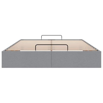 Османска рамка за легло без матрак, светлосива, 140x200см, плат