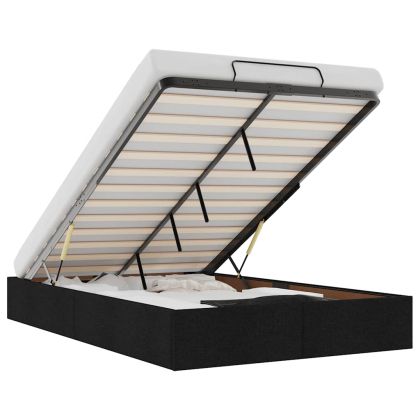 Османска рамка за легло без матрак, черна, 120x190 см, плат