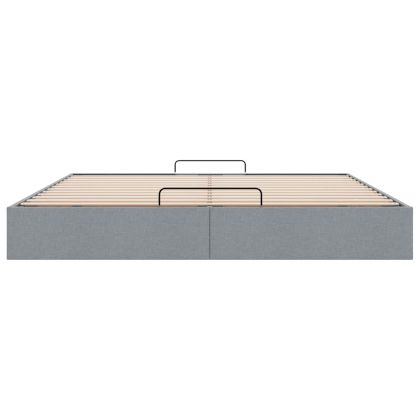 Османска рамка за легло без матрак, светлосива, 160x200см, плат