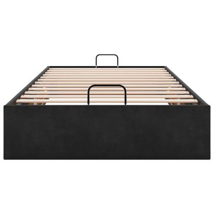 Османска рамка за легло без матрак, черна, 100x200 см, кадифе