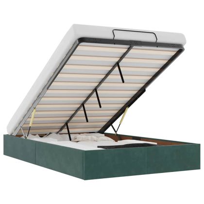Османска рамка за легло без матрак тъмнозелена 120x200см кадифе