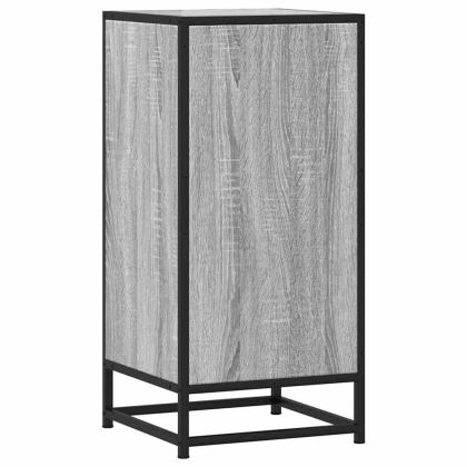 Сайдборд, сив сонома, 35,5x35x76 см, инженерно дърво и метал