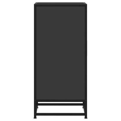 Сайдборд, черен, 35,5x35x76 см, инженерно дърво и метал