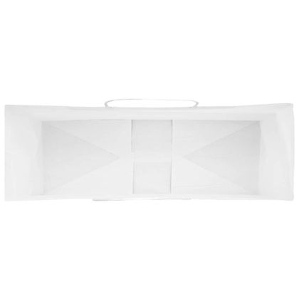 Хартиени торбички 250 бр с дръжки бели 32x12x42 см