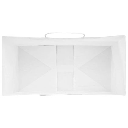 Хартиени торбички 250 бр с дръжки бели 21x11x36 см