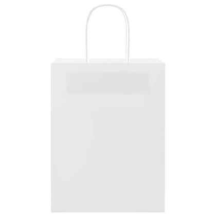 Хартиени торбички 250 бр с дръжки бели 21x11x28 см