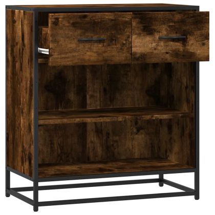 Сайдборд, опушен дъб, 68x35x76 см, инженерно дърво