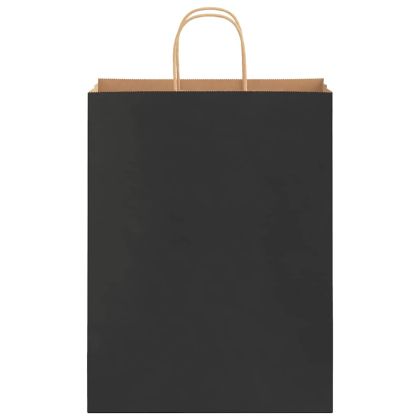 Хартиени торбички 250 бр с дръжки черни 32x12x42 см