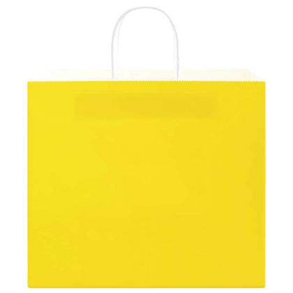 Хартиени торбички 250 бр с дръжки жълти 32x22x28 см