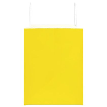 Хартиени торбички 50 бр с дръжки жълти 32x22x28 см