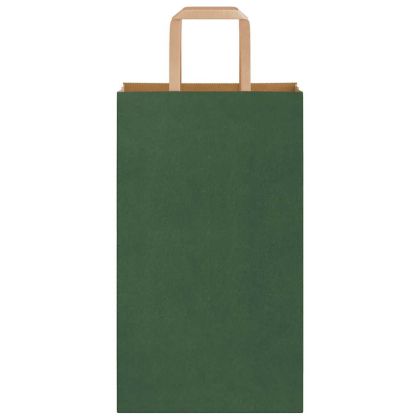 Хартиени торбички 250 бр с дръжки зелени 21x11x36 см