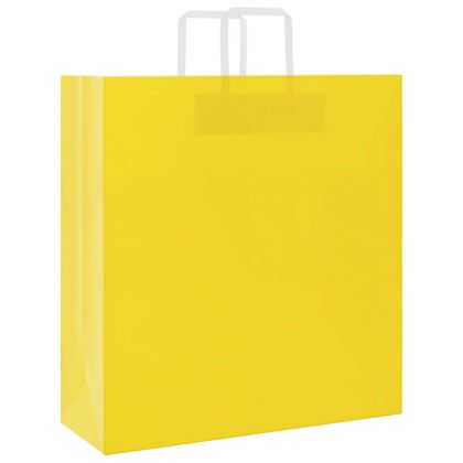 Хартиени торбички 50 бр с дръжки жълти 45x17x48 см
