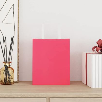 Хартиени торбички 250 бр с дръжки розови 18x8x22 см