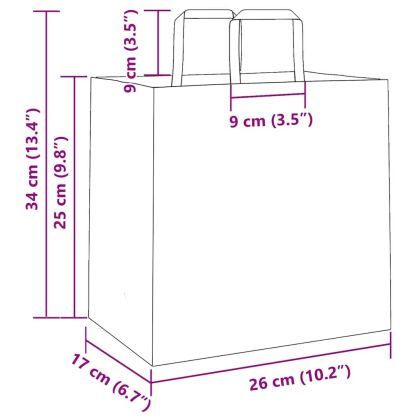 Хартиени торбички 50 бр с дръжки сини 26x17x25 см