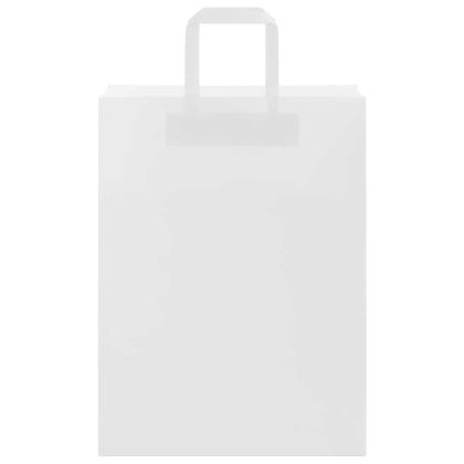 Хартиени торбички 250 бр с дръжки бели 26x12x35 см