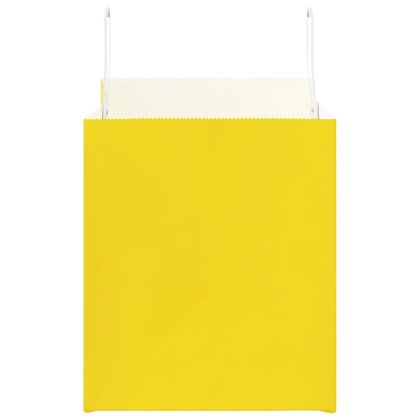 Хартиени торбички 250 бр с дръжки жълти 32x22x24 см